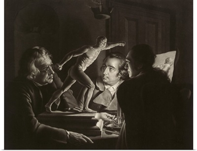 Three Persons Viewing the Gladiator by Candlelight, engraved by William Pether, 1769