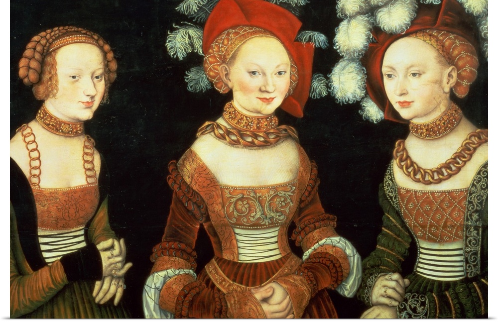 XAM72406 Three princesses of Saxony, Sibylla (1515-92), Emilia (1516-91) and Sidonia (1518-75), daughters of Duke Heinrich...