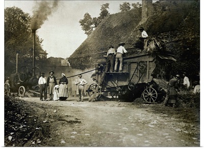 Threshing scene, late 19th century