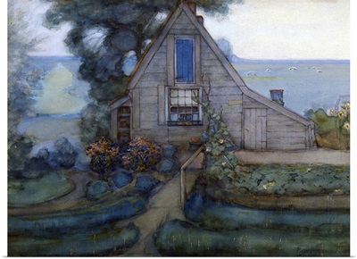 Triangulated Farmhouse Facade With Polder In Blue