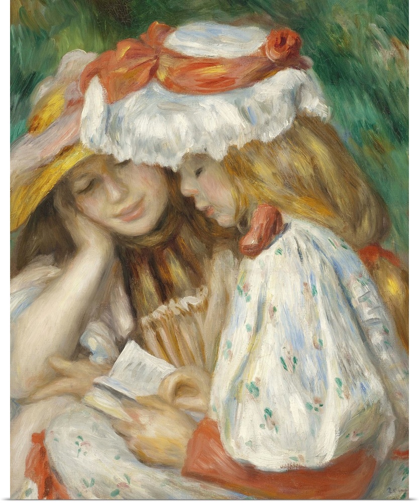 Two Girls Reading, 1890-1, oil on canvas.  By Pierre Auguste Renoir (1841-1919).