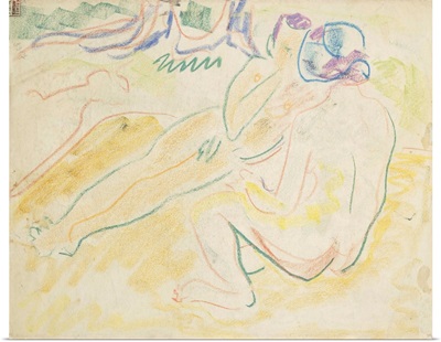 Two Reclining Nudes; Zwei Liegende Akte, 1905