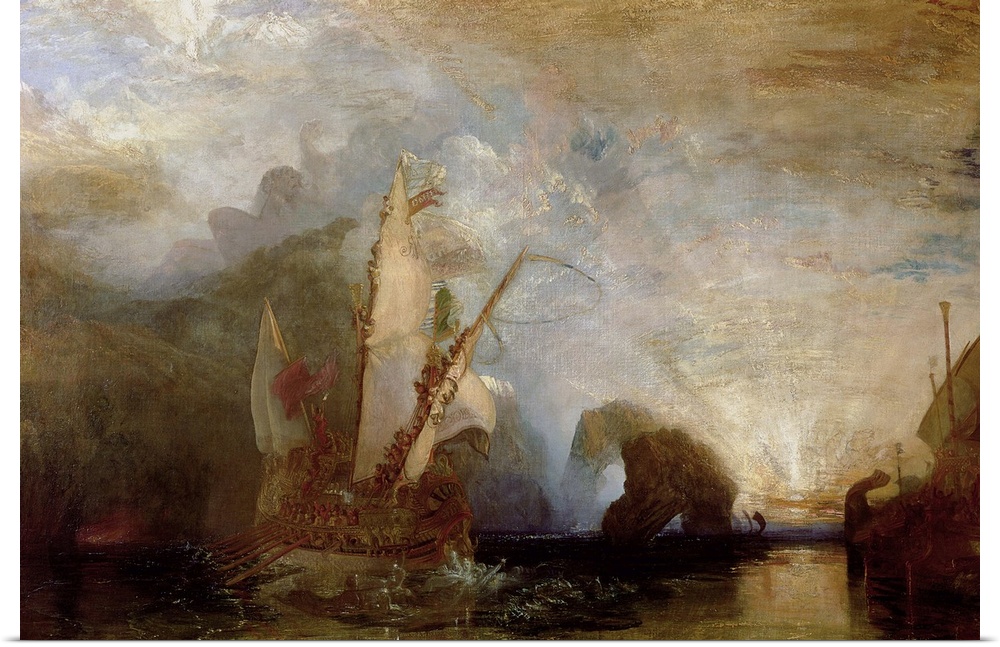 BAL889 Ulysses Deriding Polyphemus, 1829 (oil on canvas) (for detail see 99614)  by Turner, Joseph Mallord William (1775-1...
