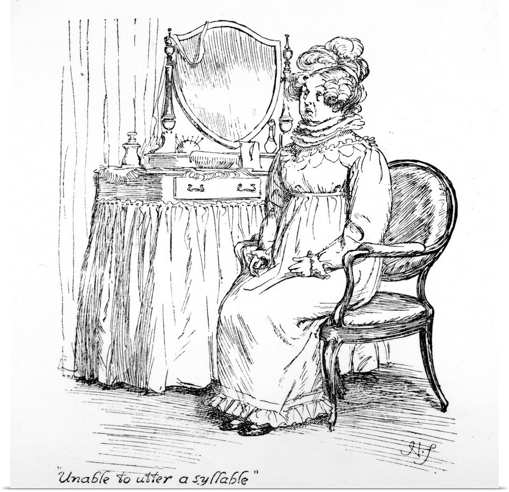 XJF466205 'Unable to utter a syllable', illustration to 'Pride and Prejudice' by Jane Austen, edition published in 1894 (e...
