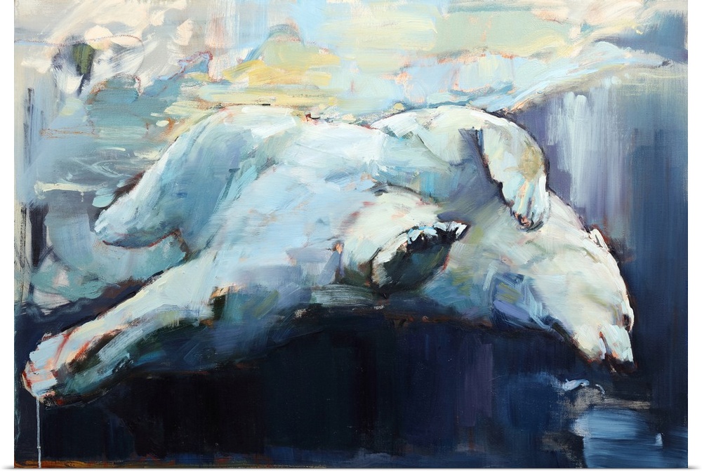 Under the Ice, 2015, originally oil on canvas.