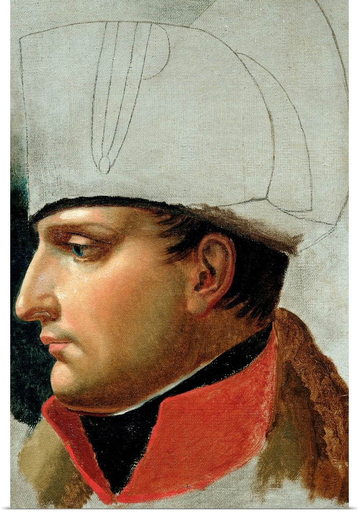 XIR148737 Unfinished Portrait of Napoleon I (1769-1821) formerly attributed to Jacques Louis David (1748-1825) 1808 (oil o...