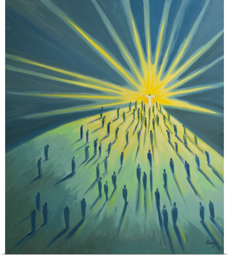 Originally oil on canvas. Uniting ourselves with Christ's prayer to the father at mass, we are sheltered by his glory.
