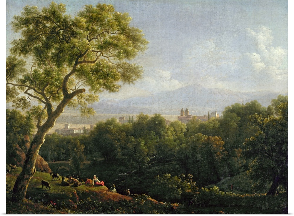 XIR253969 View of Frascati (oil on canvas)  by Bidauld, Jean (1758-1846); 51x67 cm; Musee des Beaux-Arts, Dunkirk, France;...