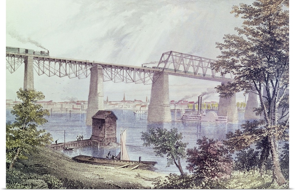 XJL181920 View of Louisville (coloured engraving) by Warren, Asa Coolidge (1819-1904); Private Collection; American