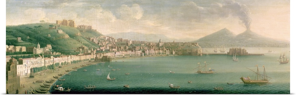 XAM72540 View of Naples from the west, 1730  by Butler, Gaspar (18th century); oil on canvas; Private Collection; English,...