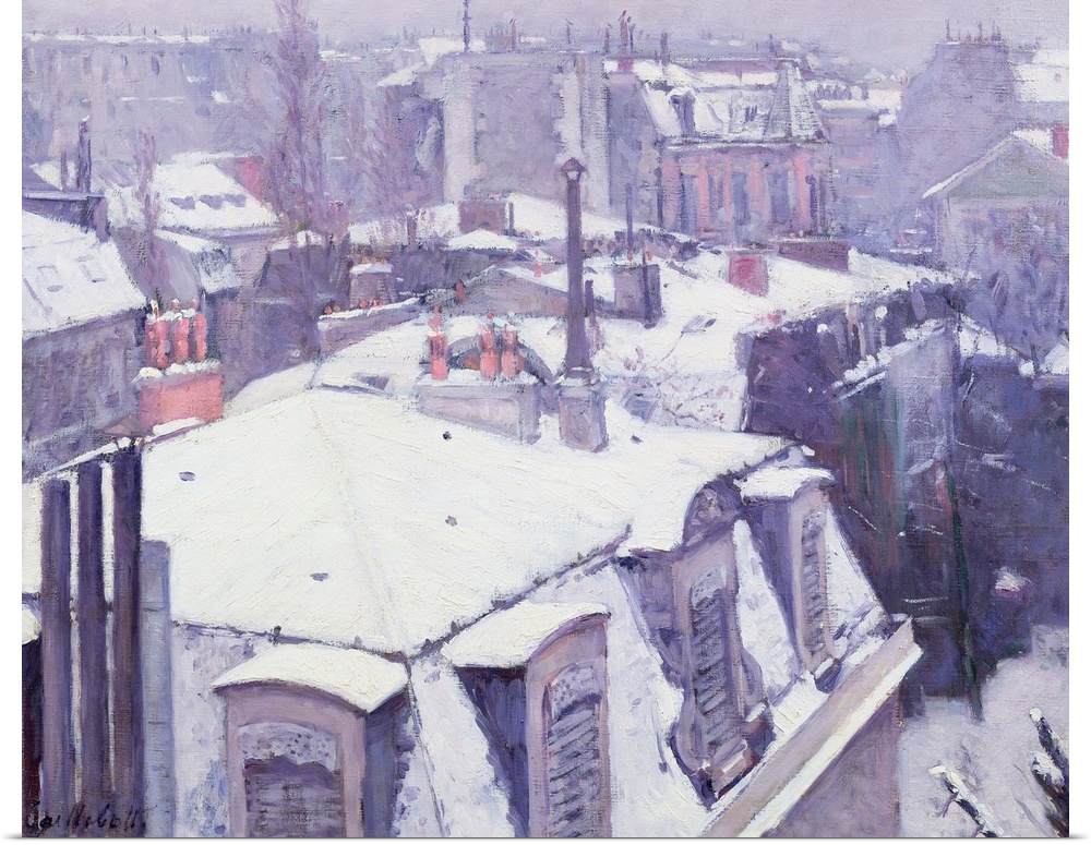 XIR16129 View of Roofs (Snow Effect) or Roofs under Snow, 1878 (oil on canvas)  by Caillebotte, Gustave (1848-94); 64x82 c...