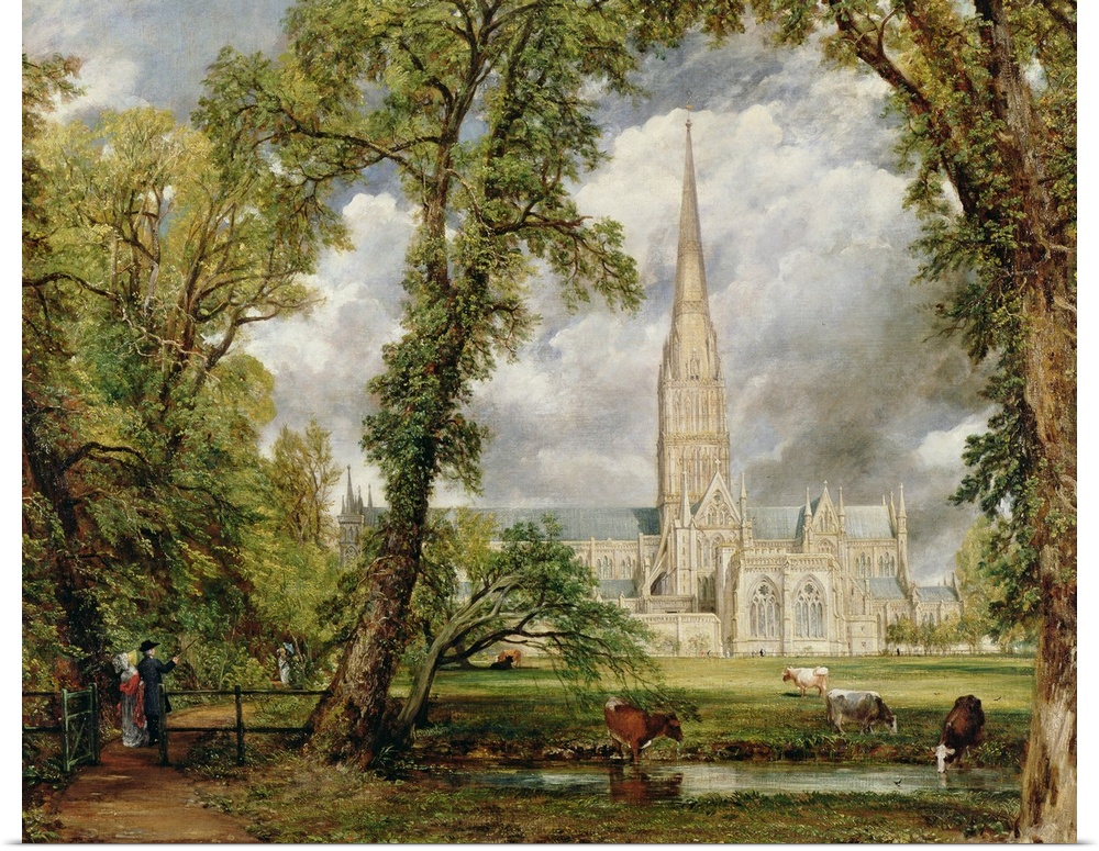 Credit: View of Salisbury Cathedral from the Bishop's Grounds, (oil on canvas) c.1822 by John Constable (1776-1837)Victoria