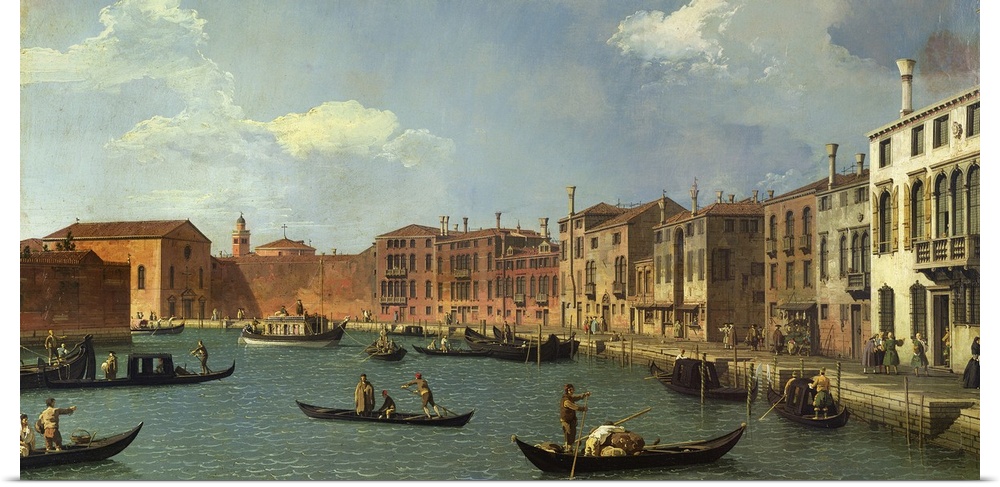 XIR18976 View of the Canal of Santa Chiara, Venice (oil on canvas)  by Canaletto, (Giovanni Antonio Canal) (1697-1768); 48...