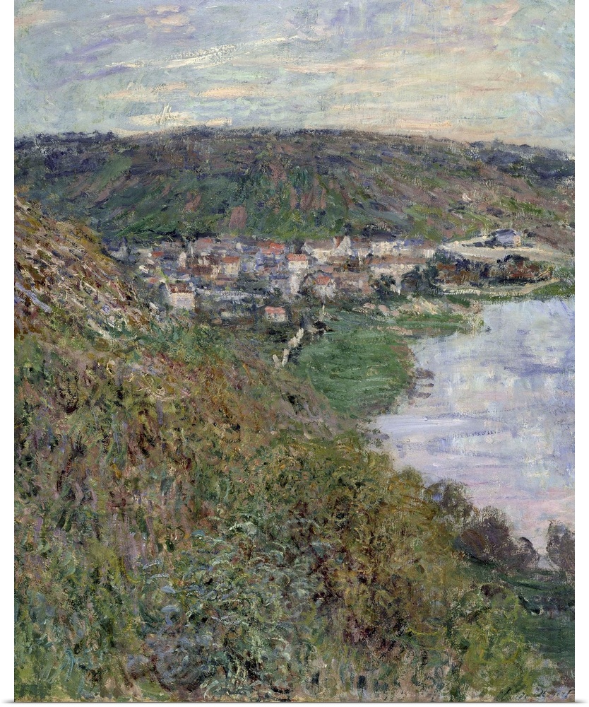 View of Vetheuil, 1880, oil on canvas.  By Claude Monet (1840-1926).