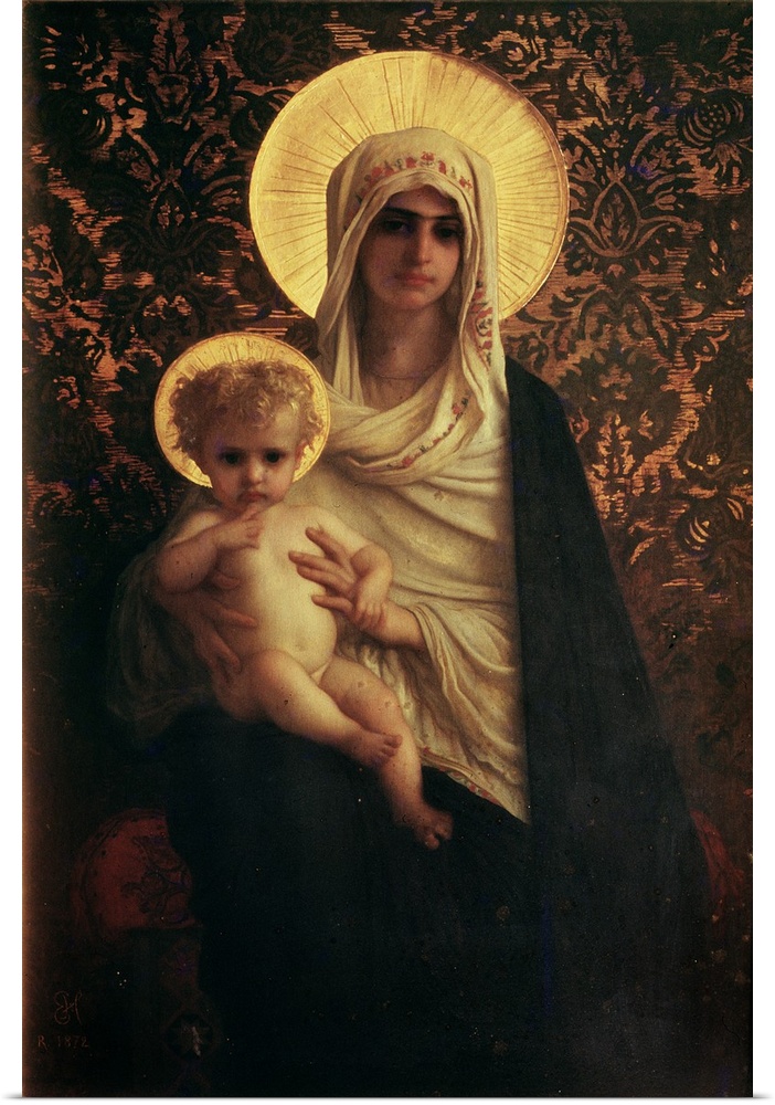 XIR231795 Virgin and Child, 1872 (oil on canvas) by Herbert or Hebert, Antoine Auguste Ernest (1817-1908); Church of La Tr...