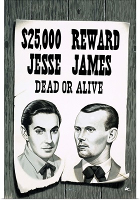 Wanted poster for Jesse James