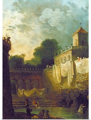 Washerwomen in the Moat of an Italian Villa