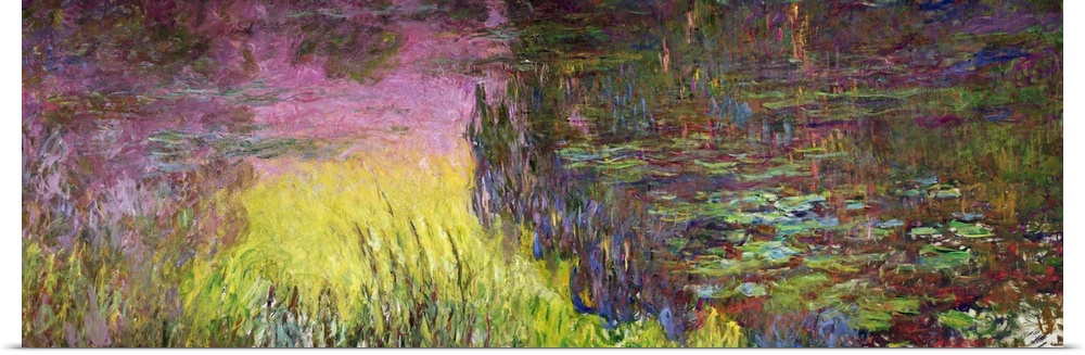 Waterlilies at Sunset, 1915-26 (originally oil on canvas) by Monet, Claude (1840-1926)