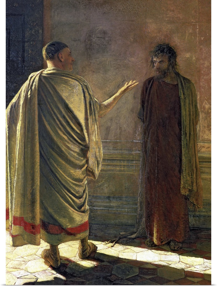 BAL41755 What is Truth? (Christ and Pilate) 1890 (oil on canvas)  by Ge (Gay), Nikolai Nikolaevich (1831-94); 233x171 cm; ...