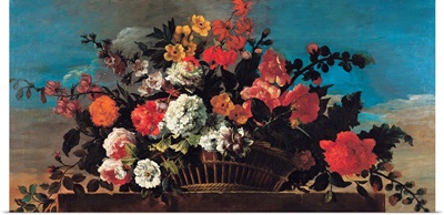 Wicker Basket of Flowers