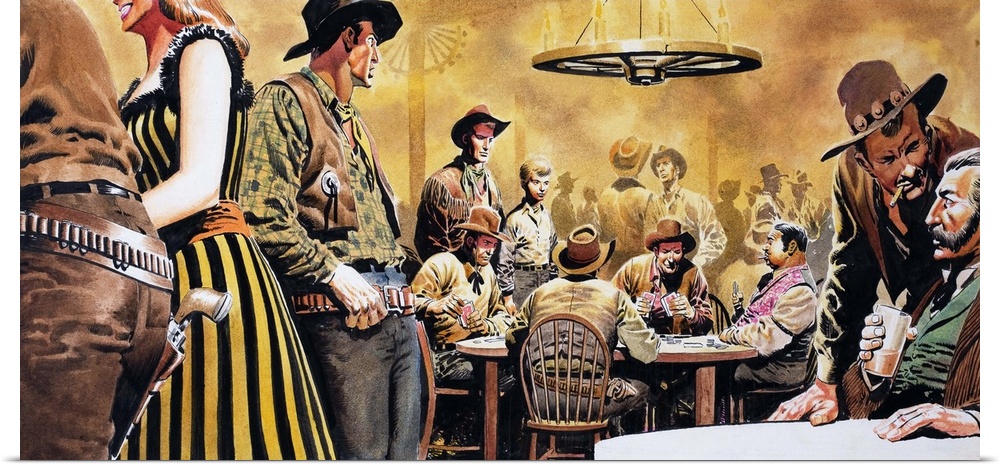 Wild West Saloon. Original artwork for illustration to 'Range Rider' that appeared in "Ranger" issue 4.