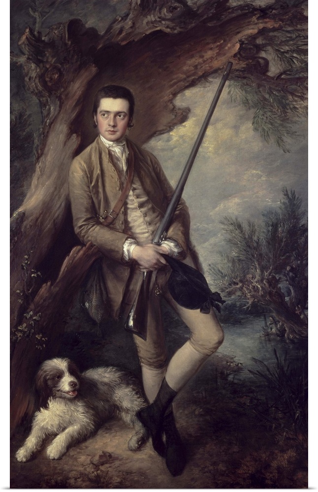 XCF49795 William Poyntz of Midgham and his Dog Amber (oil on canvas)  by Gainsborough, Thomas (1727-88); Collection of Ear...