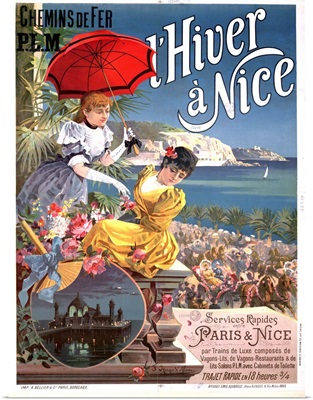 Winter in Nice', poster advertising P.L.M trains