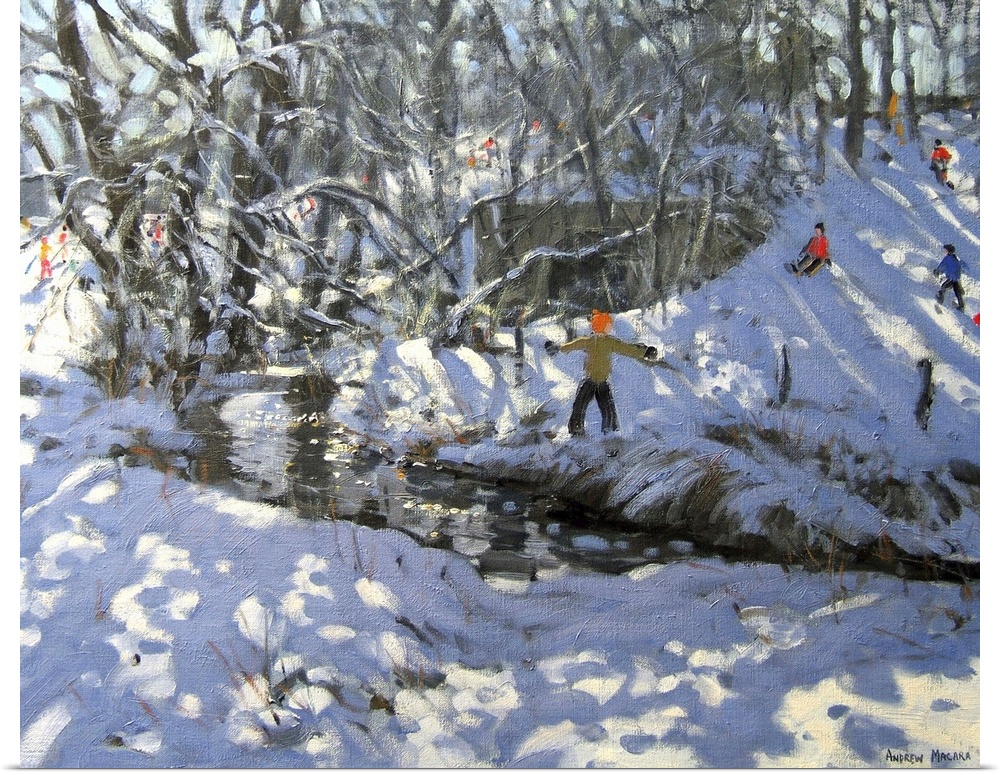 Winter Stream, Derbyshire, oil on canvas, by Andrew Macara.