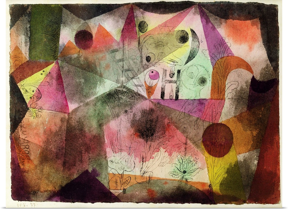 With the H, 1916 (no 77) (originally w/c and pen on paper on cardboard) by Klee, Paul (1879-1940).