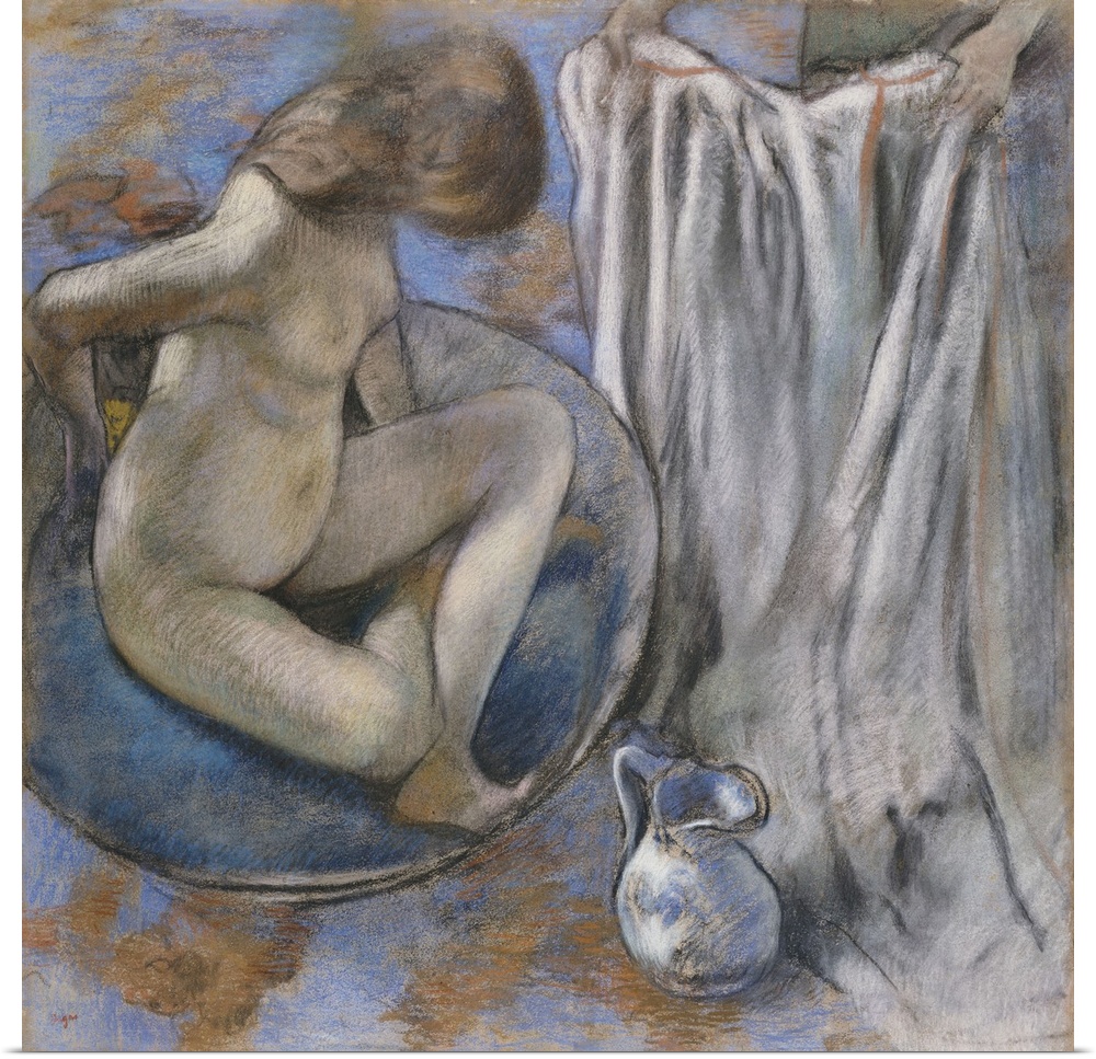 Woman in the Tub, 1884 (pastel on paper) by Degas, Edgar (1834-1917)