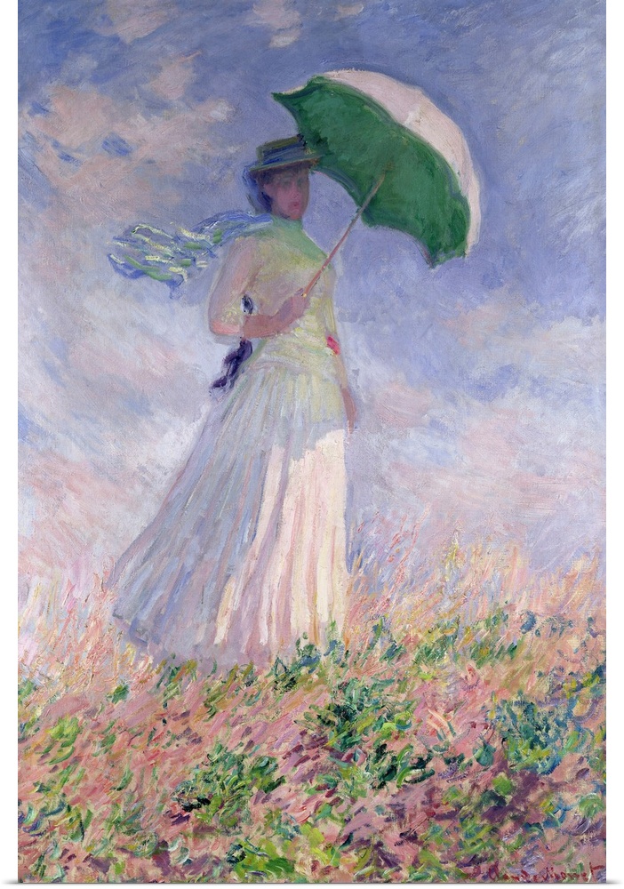 XIR61731 Woman with a Parasol turned to the Right, 1886 (oil on canvas); by Monet, Claude (1840-1926); 131x88 cm; Musee d'...