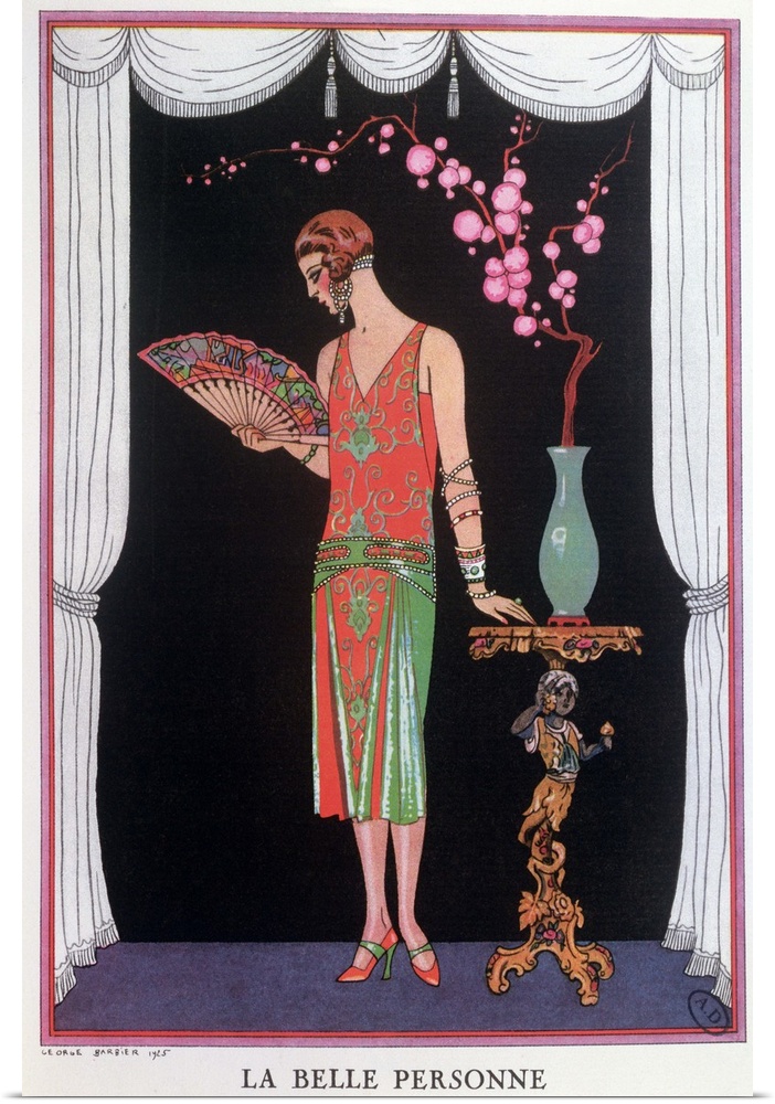 Worth Evening Dress, fashion plate from Gazette du Bon Ton, 1925