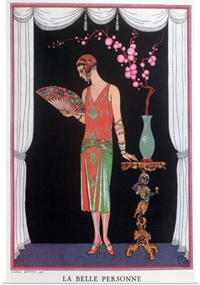 Worth Evening Dress, fashion plate from Gazette du Bon Ton, 1925