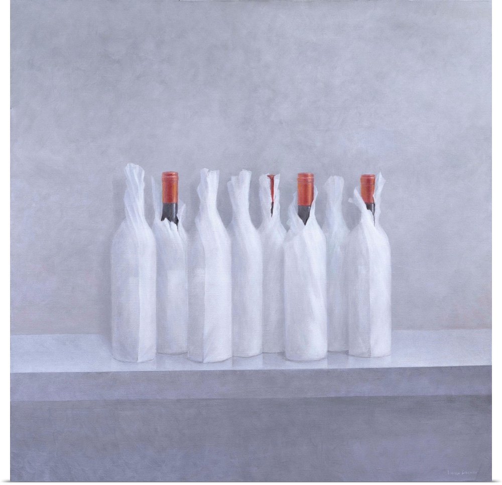 Wrapped bottles on grey, 2005