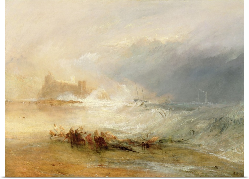 Wreckers - Coast of Northumberland, With a Steam Boat Assisting a Ship off Shore, 1834 (oil on canvas) by Turner, Joseph M...