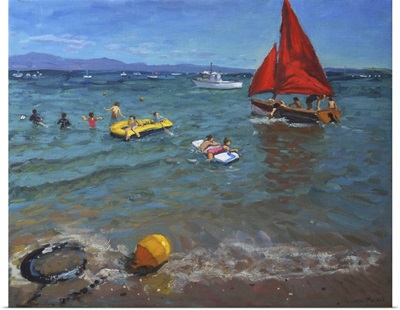 Yellow Buoy and Red Sails, Abersoch
