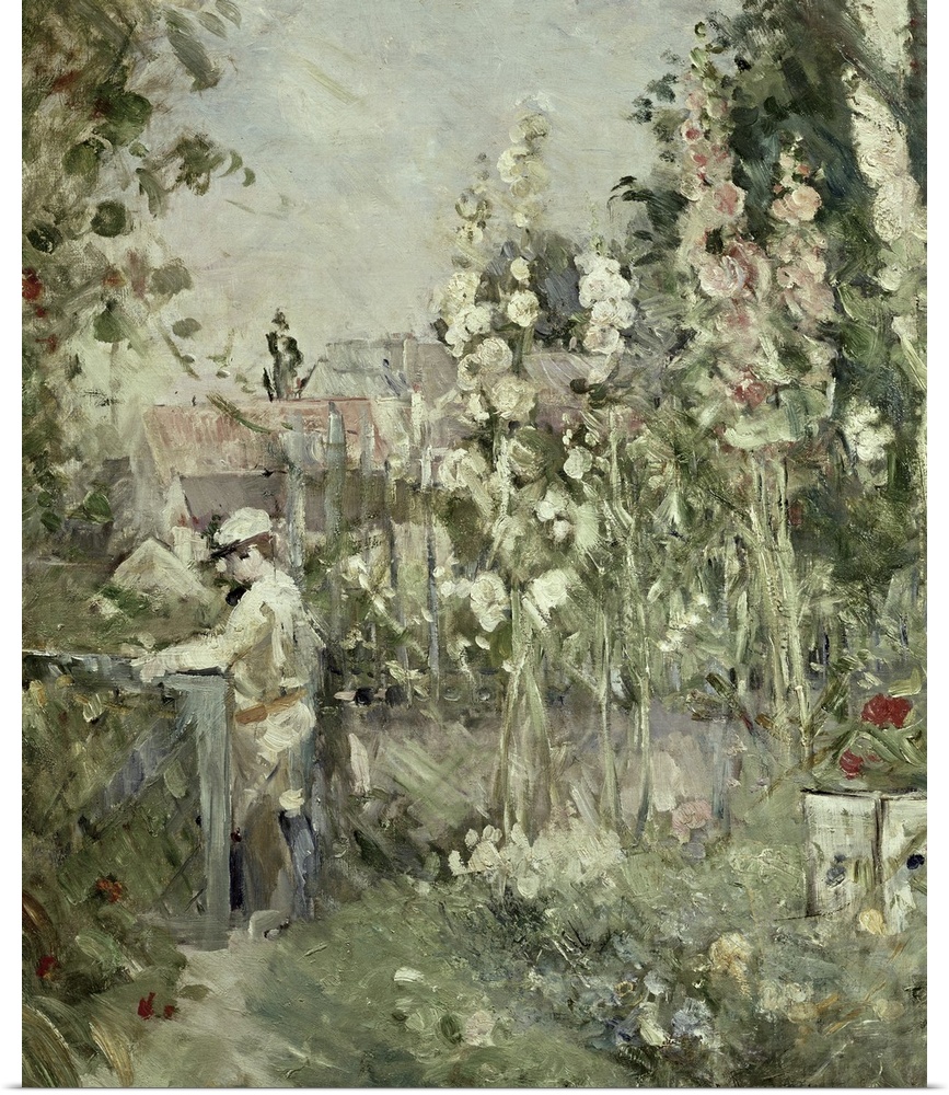 Young Boy in the Hollyhocks