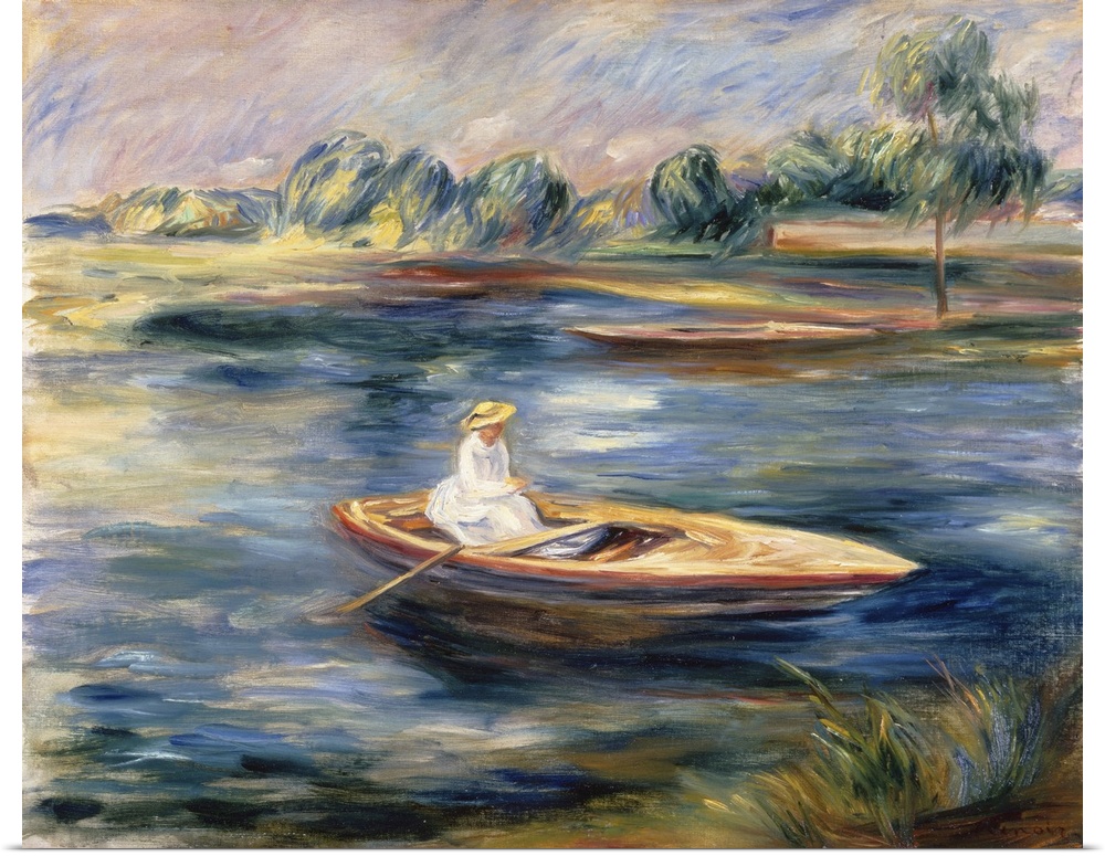 Young Woman Seated In A Rowboat