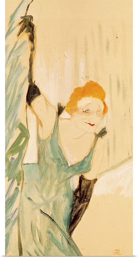 XIR7006 Yvette Guilbert (1867-1944) taking a Curtain Call, 1894 (gouache on paper)  by Toulouse-Lautrec, Henri de (1864-19...