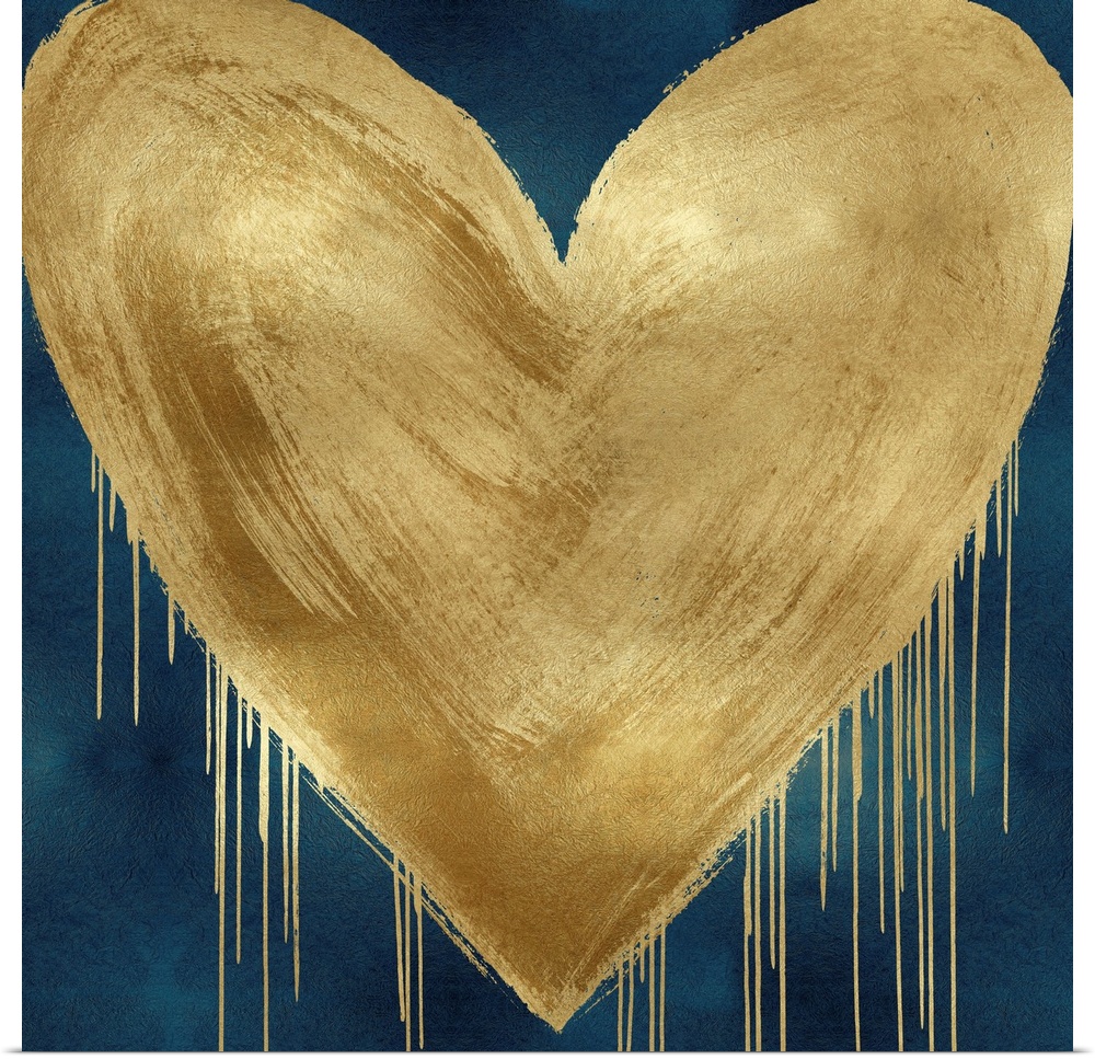 Big Hearted Gold on Teal