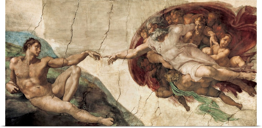 The Creation of Adam (1512) is a fresco painting by Michelangelo.