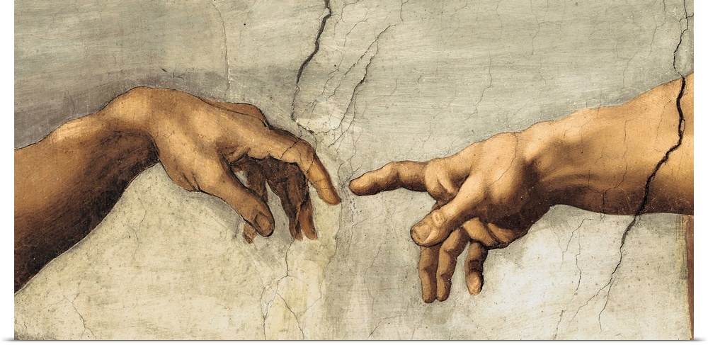 Creazione di Adamo, particol by Michelangelo.
