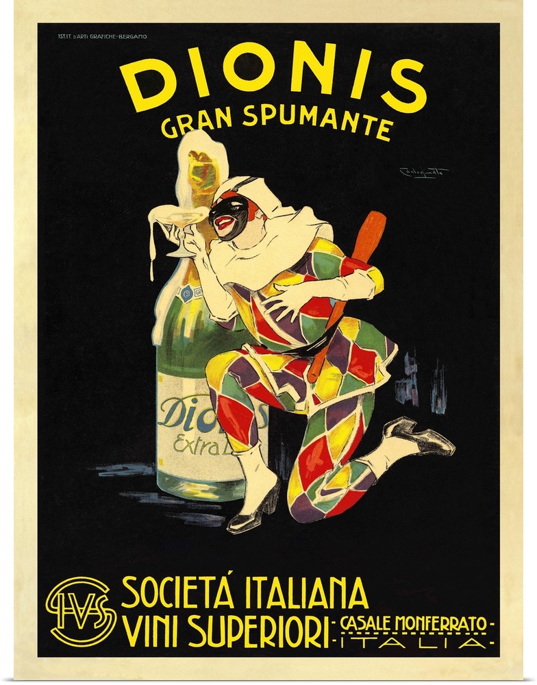 Vintage advertisement of French Wine, Dionis, 1925.