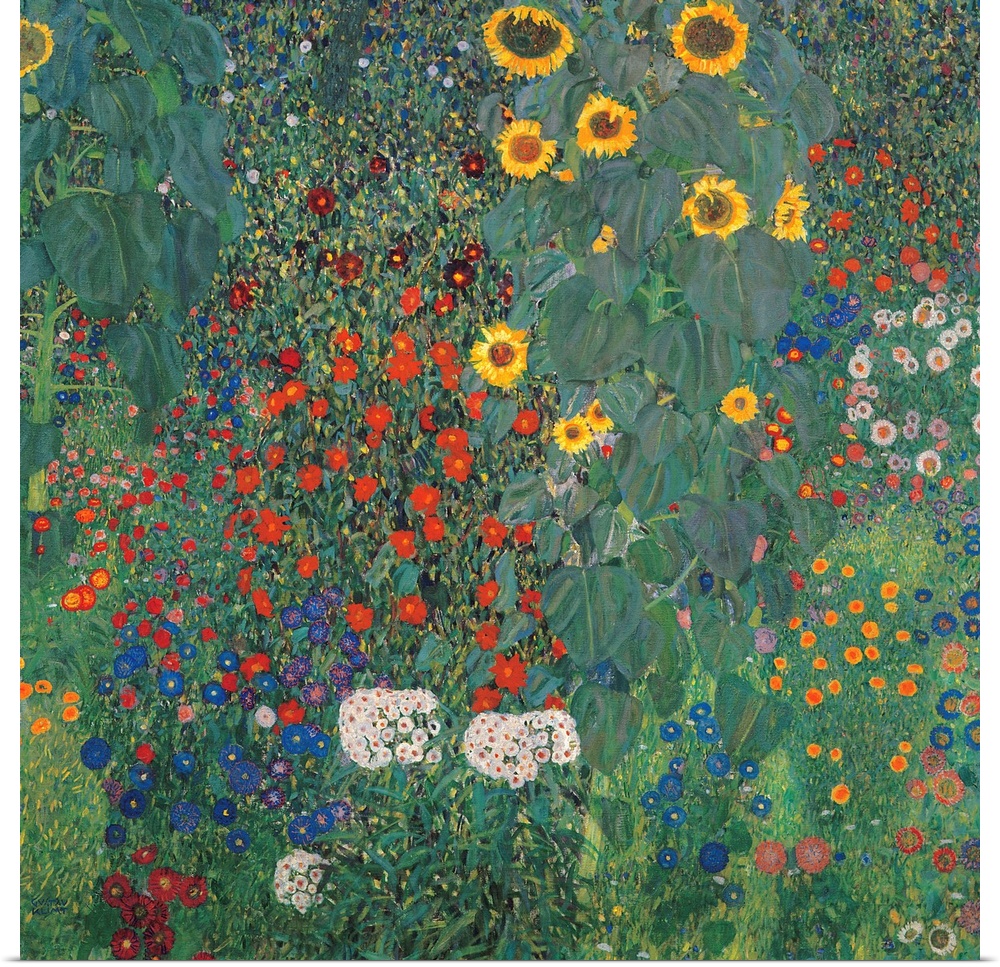Garden with Sunflowers (1906) by Gustav Klimt
