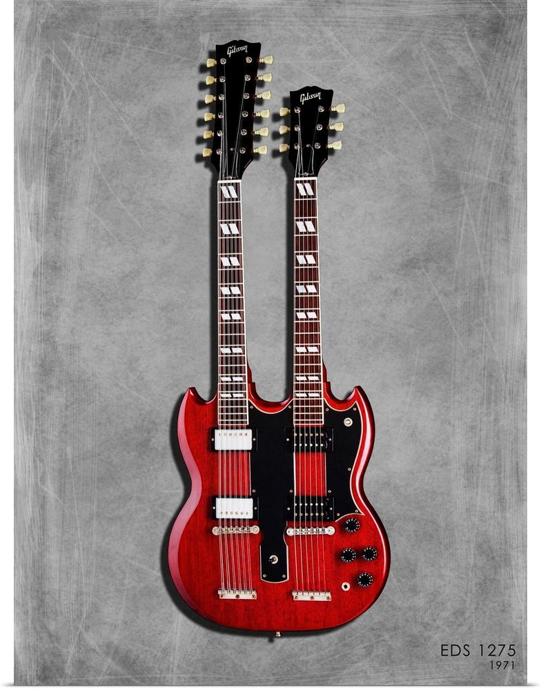 Photograph of a Gibson EDS1275 71 printed on a textured background in shades of gray.