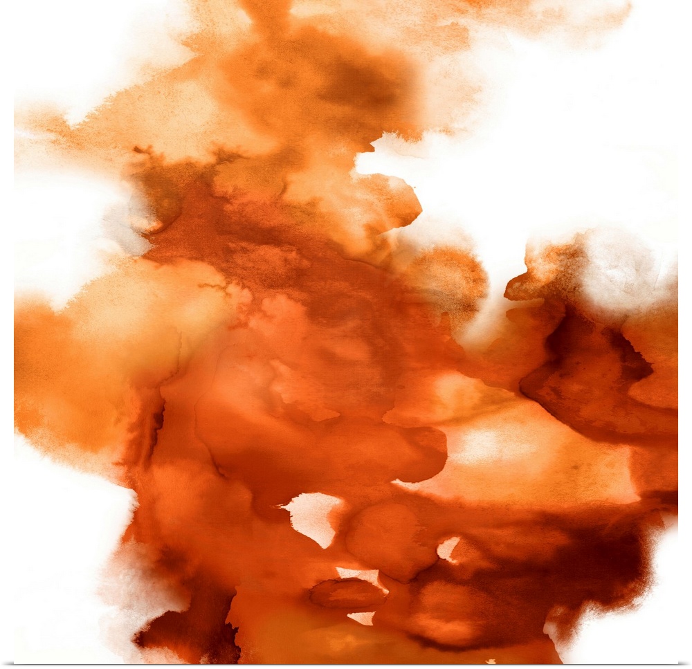 Square abstract art with shades of orange on a solid white background.