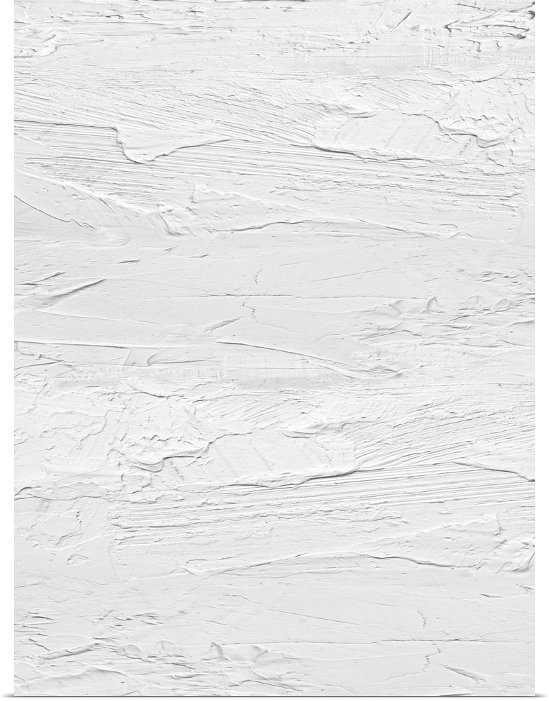 Originally painted with thick white textured paint. The final item is digitally printed in shades of white and gray.