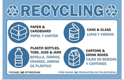 Recycling - Bilingual - Blue