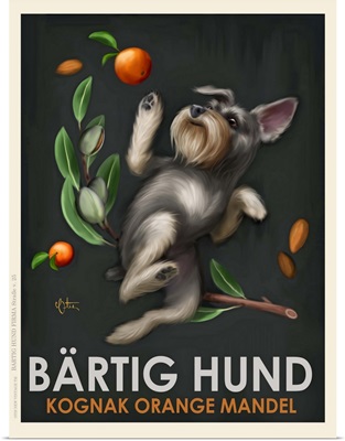 Bartig Hund Kognak Orange Mandel Retro Advertising Poster