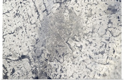 Kitchener-Waterloo in the snow, taken from the Space Station on the last day of 2012